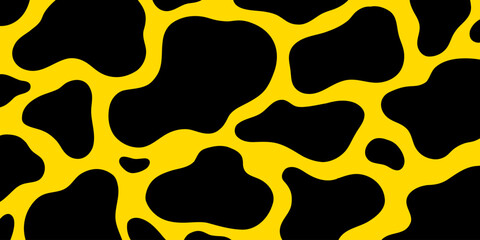 Modern cow skin pattern On Yellow Background