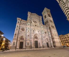 Florence - The cathedral of Santa Maria del Fiore at dusk.