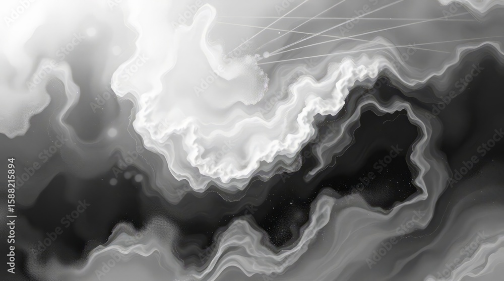 Poster abstract gray swirl: an abstract grayscale image featuring dynamic swirling patterns, reminiscent of