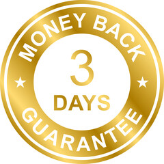 3 days money back guarantee icon for graphic design, logo, website, social media, mobile app, UI illustration