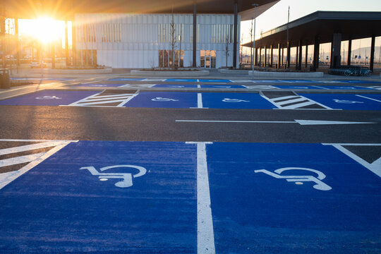 road signs in a new parking