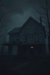 illustration of an abandoned house