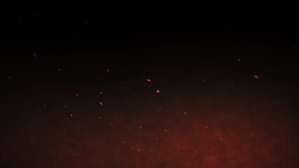 Orange cloud smoke Fire sparks rising up - Powered by Adobe