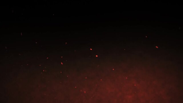 Orange cloud smoke Fire sparks rising up