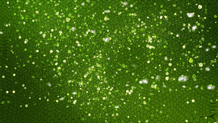 Lime green color glitter sparkles hexagon pattern background
