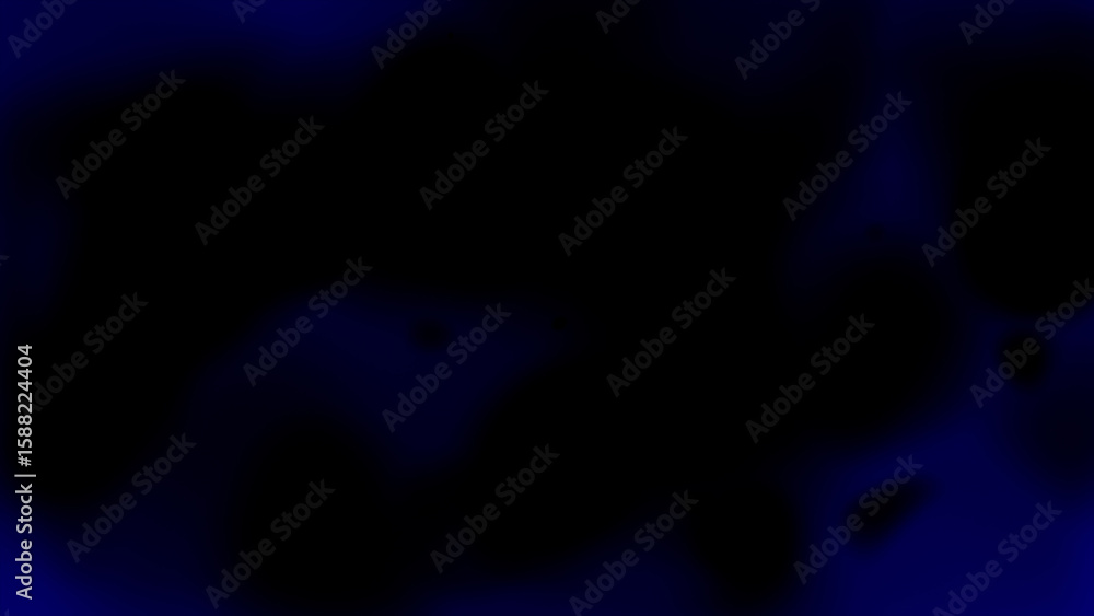 Poster blue color abstract pattern slow motion on black background, dark color minimal background