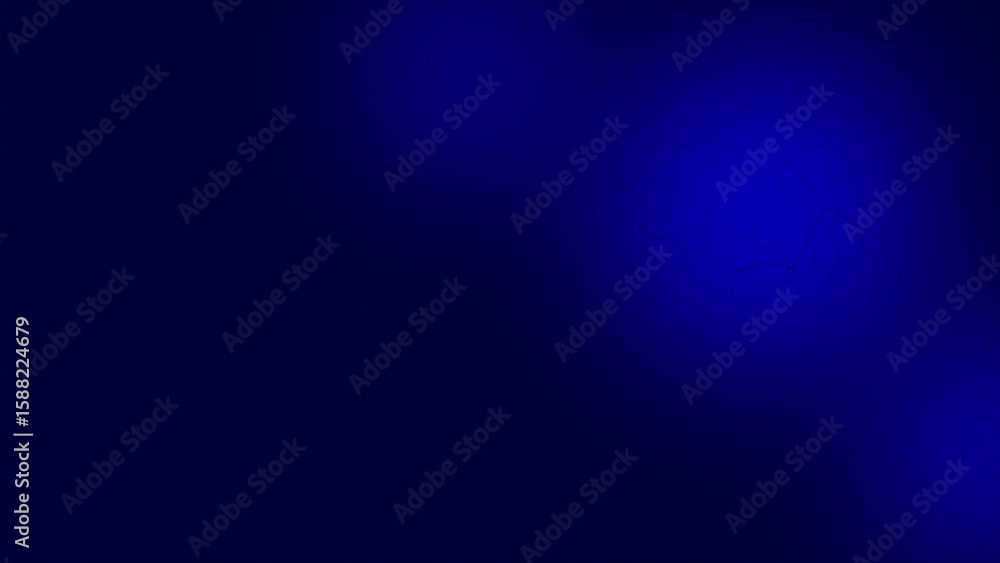 Aufkleber blue color hexagon pattern slow motion on black background, dark color minimal background