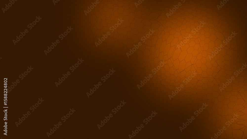 Aufkleber orange color hexagon pattern slow motion on black background, dark color minimal background