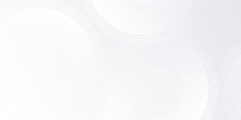 Simple white background with white circle lines digital future modern abstract