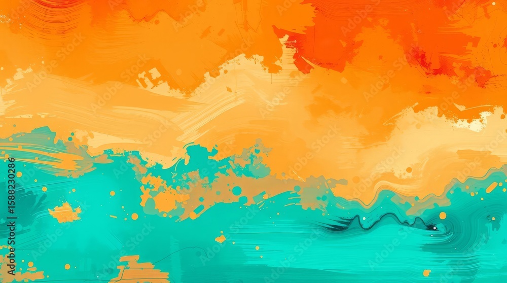 Poster abstract color palette: a mesmerizing display of dynamic paint strokes and textured blends, celebrat