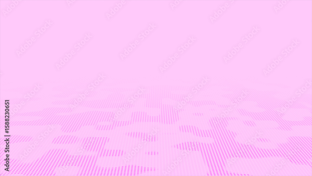 Poster pink color seamless wave pattern futuristic technology circular dots background