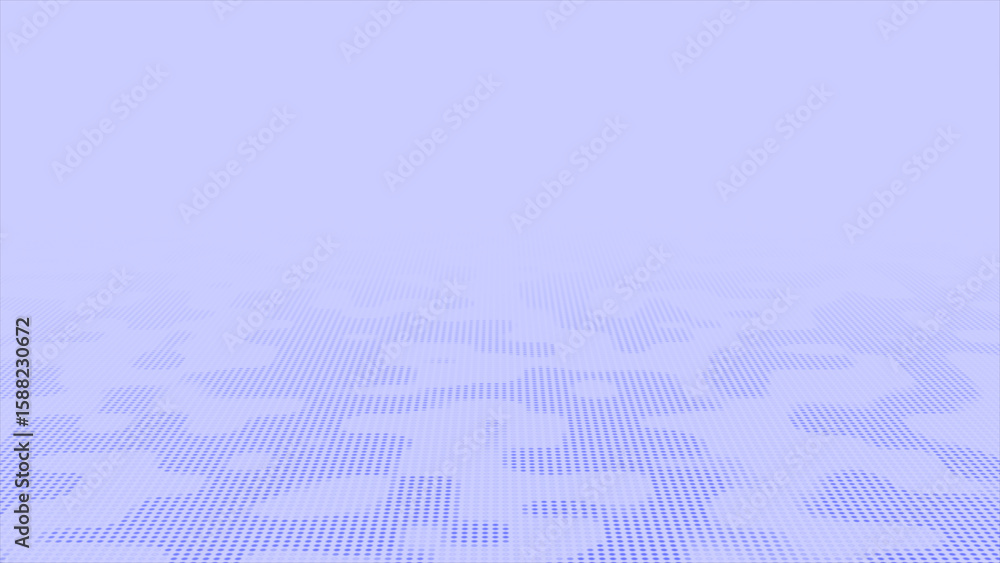 Poster blue color seamless wave pattern futuristic technology circular dots background