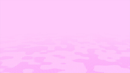 Pink color seamless wave pattern futuristic technology circular dots background