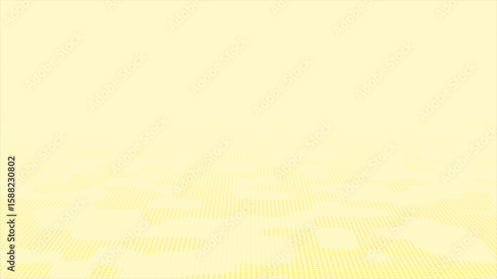 Poster yellow color seamless wave pattern futuristic technology circular dots background