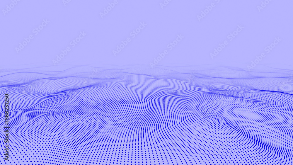 Poster blue color seamless fluid wave pattern futuristic minimal background