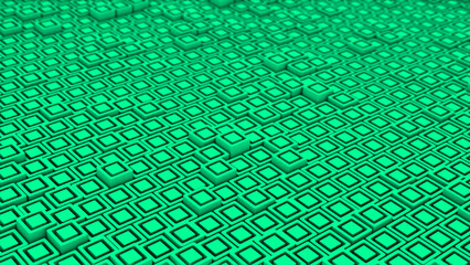 Turquoise color hi-tech 3d cubes futuristic technology background