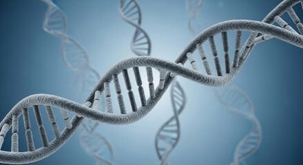 Detailed Gray Dna Double Helix Structure in Scientific Illustration
