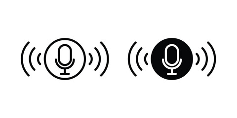 Voice control icon line style graphic design .editable vectors.