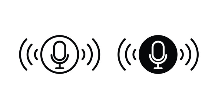 Voice control icon line style graphic design .editable vectors.