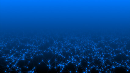 Royal blue color 3d lines and dots mesh futuristic plexus background