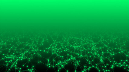 Turquoise color 3d lines and dots mesh futuristic plexus background