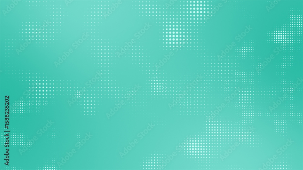 Poster simple and classy cyan color small circles geometrical halftone dots futuristic background