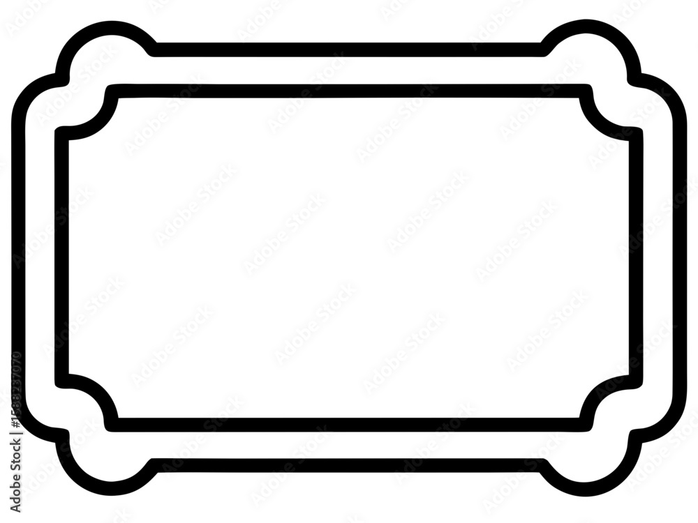 Fototapete sleek modern black rectangular frame with a subtle double line design offers an elegant border solut