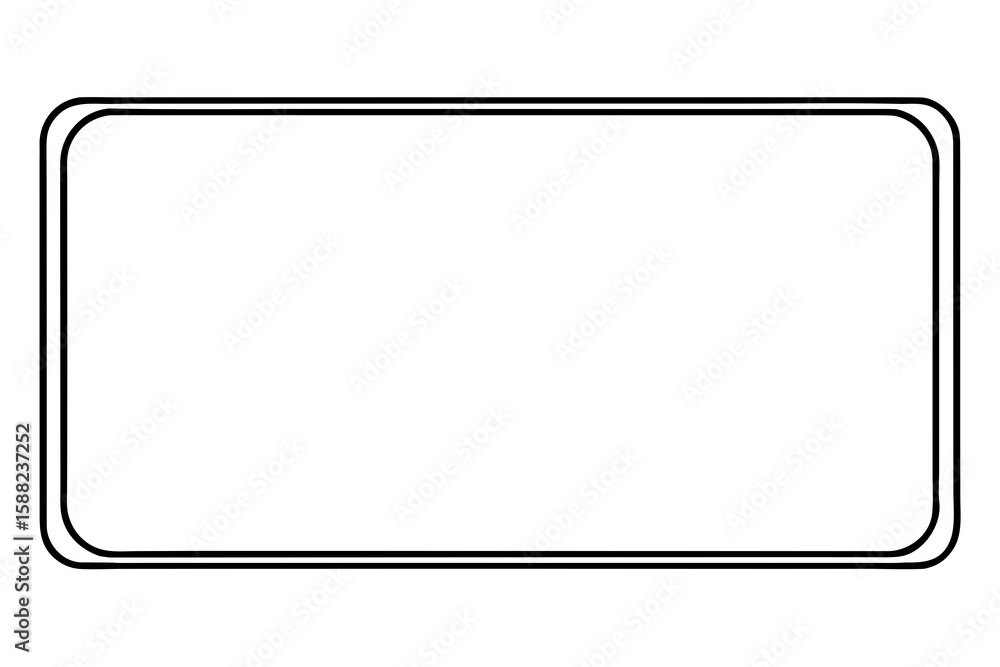 Poster a clean, minimalist border design featuring a thin black rectangular outline with sharp corners on a