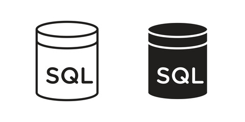 SQL icon line style graphic design .editable vectors.