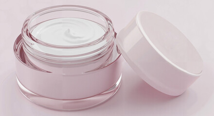 Skincare Cream Jar Gentle Beauty Product Pink Background