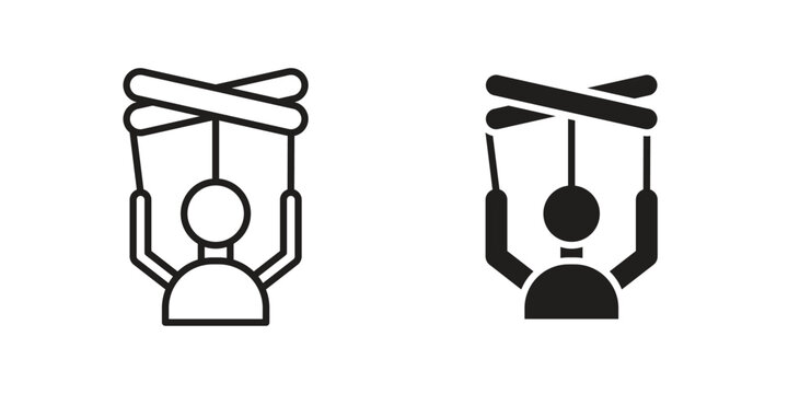 Puppet icon line style graphic design .editable vectors.
