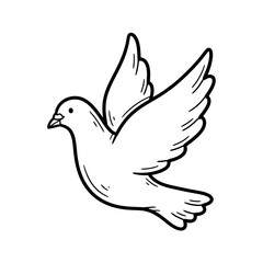 Obraz premium A stylized line drawing of a dove in flight, wings outstretched, symbolizing peace and hope.