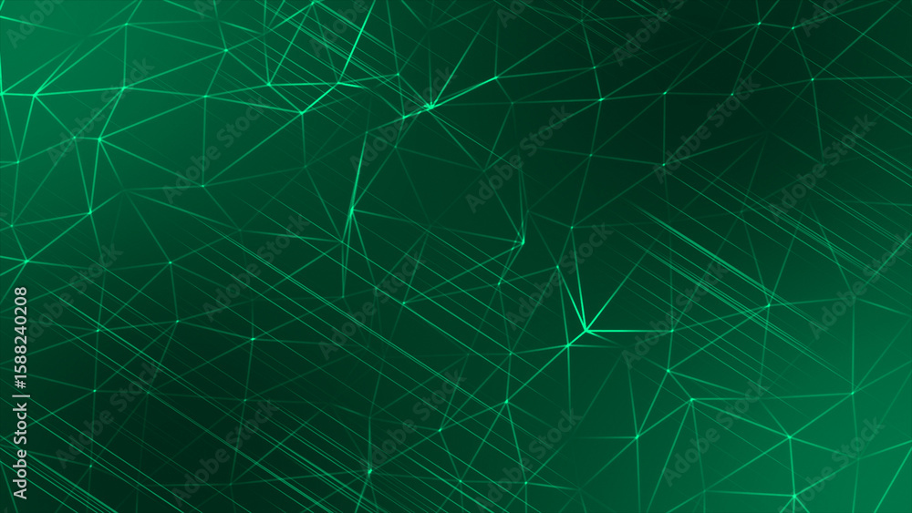 Aufkleber turquoise color parallel diagonal lines with low poly dots and lines futuristic geometrical dark bac