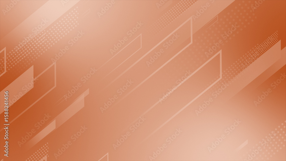 Poster orange color diagonal lines slowly moving geometrical tech background