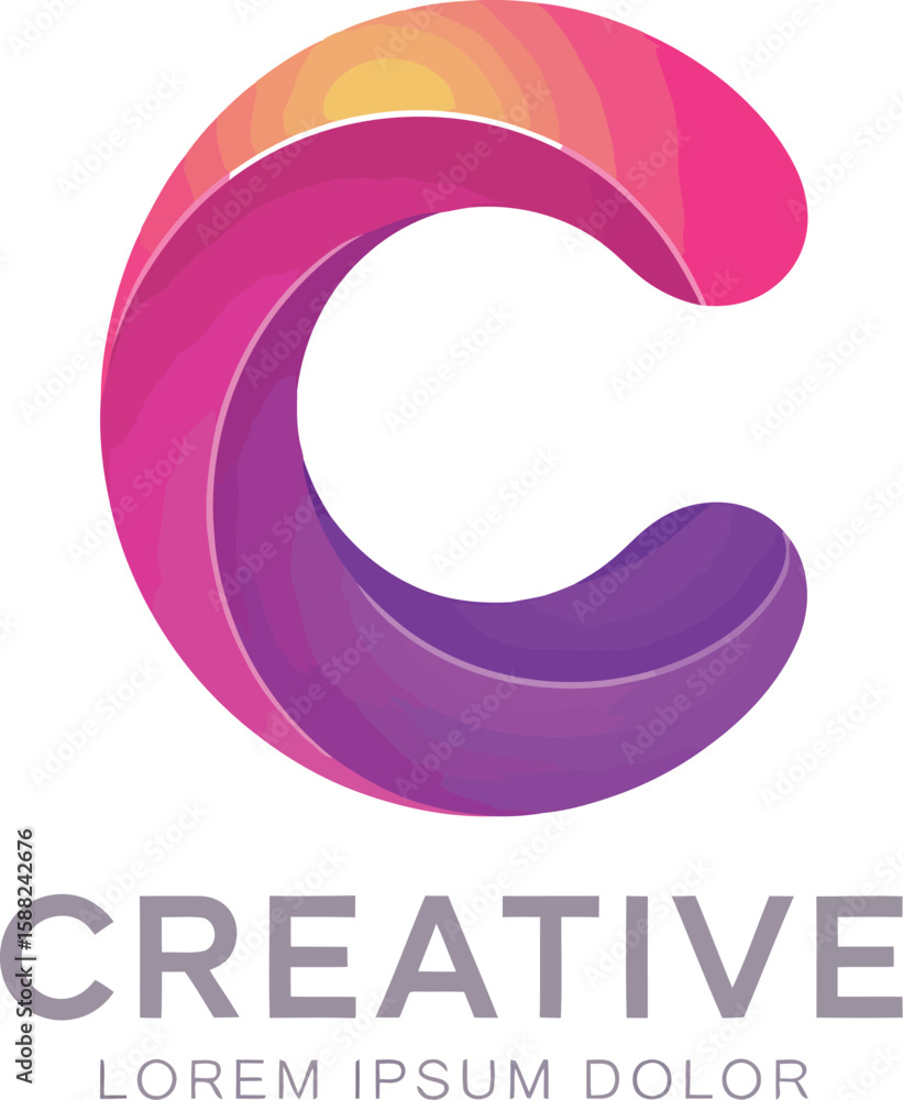 Fototapete a colorful letter c logo design with creative text on a light background