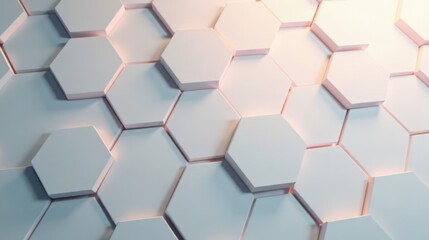 Naklejka premium Abstract Hexagonal Pattern Background Subtle Light and Shadow Play on a Seamless Geometric Surface