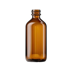 Amber glass bottle, clear cap