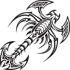 Obraz premium Intricate neo tribal spine graphic design with abstract elements isolated on transparent background