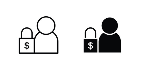 Guarantor icon line style graphic design .editable vectors.