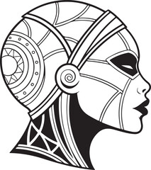 Intricate neo tribal symmetrical geometric pattern isolated on transparent background