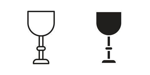 Goblet icon line style graphic design .editable vectors.