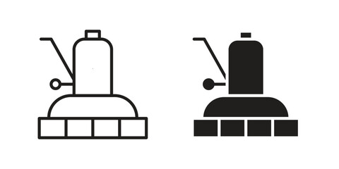 Floor sanding machine icon line style graphic design .editable vectors.