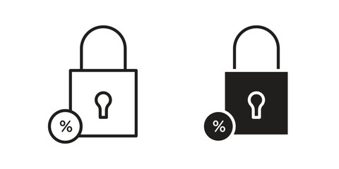 Fixed rate mortgage icon line style graphic design .editable vectors.
