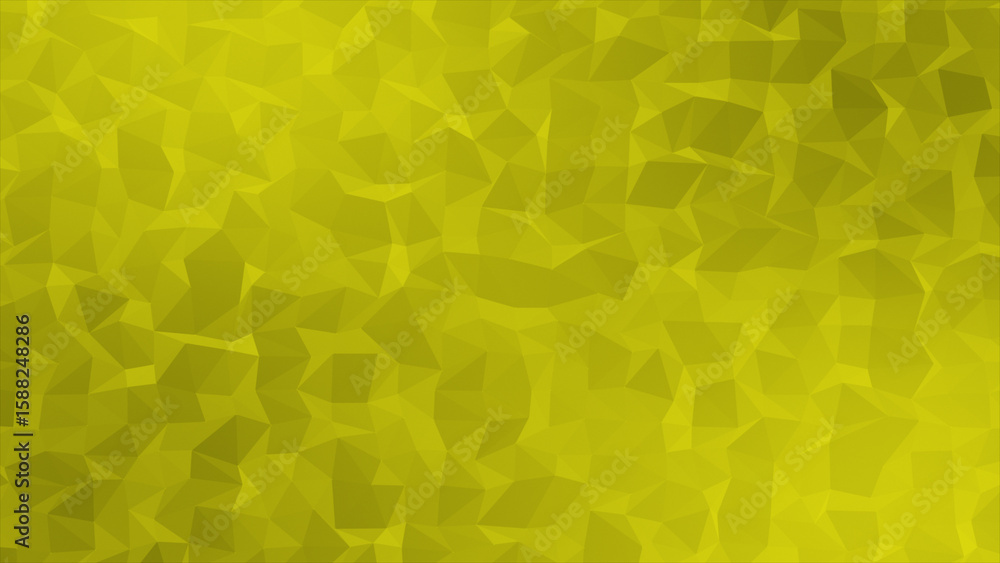 Poster yellow color abstract low poly design wiggling complex geometrical background