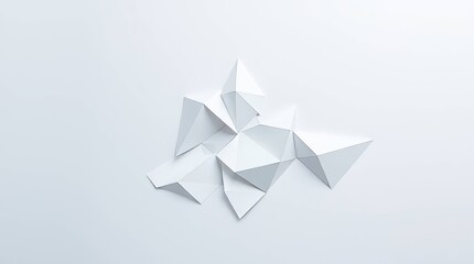 Geometric Abstract Design: A minimalist abstract design composed of folded white paper, showcasing sharp angles and geometric shapes, offering a clean and modern aesthetic.