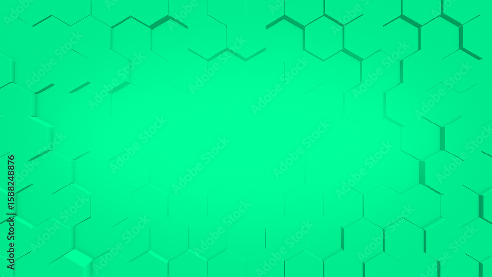 Aufkleber turquoise color 3d hexagonal shapes slowly moving geometrical background for professional use