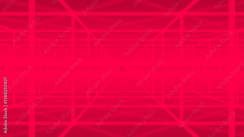 Poster magenta red color complex 3d hi-tech futuristic tunnel technology digital abstract background