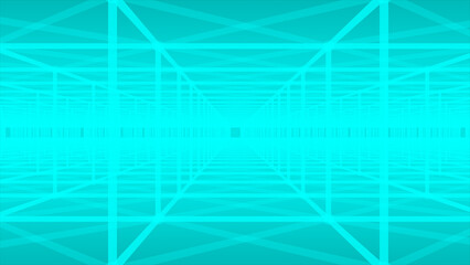 Cyan color complex 3d hi-tech futuristic tunnel technology digital abstract background