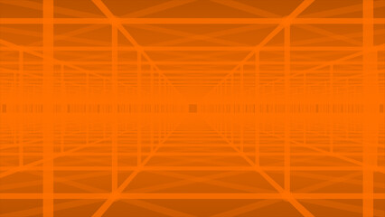 Orange color complex 3d hi-tech futuristic tunnel technology digital abstract background