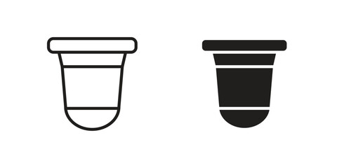 Coffee capsule icon line style graphic design .editable vectors.